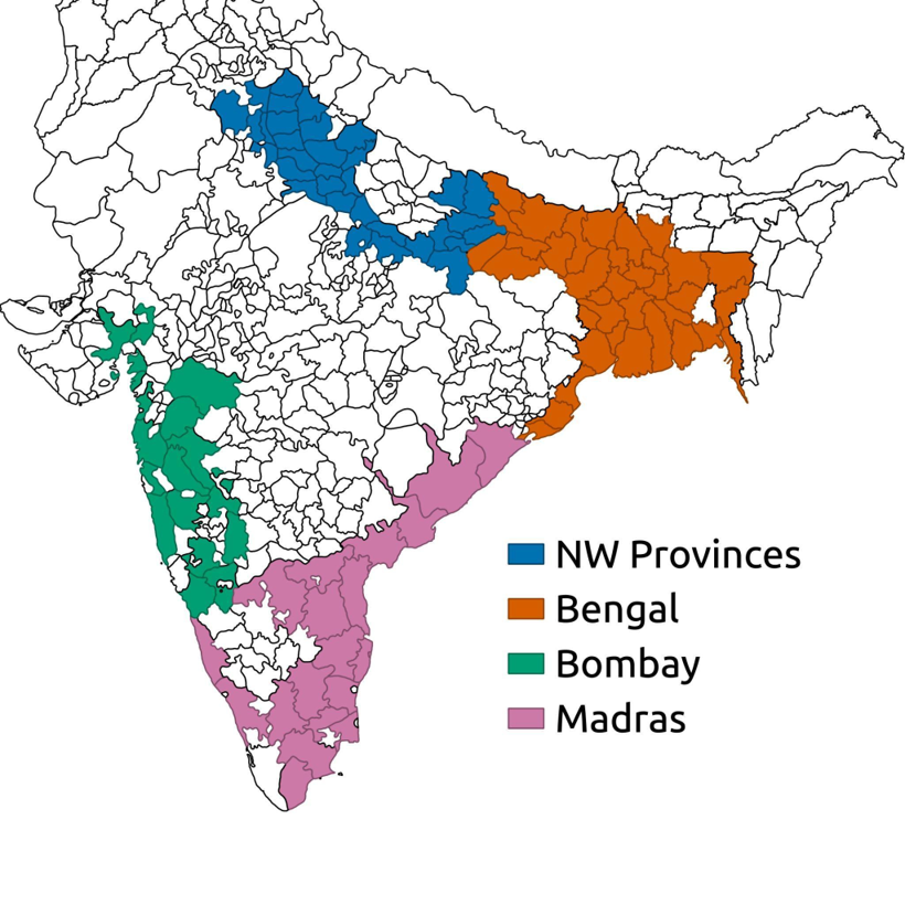 Districts and provinces administered by graduates from the college