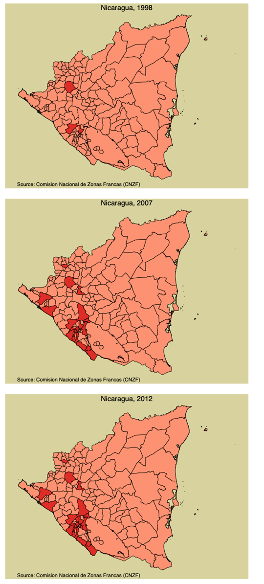 EPZ rollout across municipalities of Nicaragua