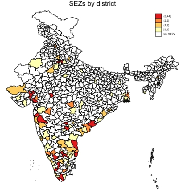 Distribution of SEZs by district