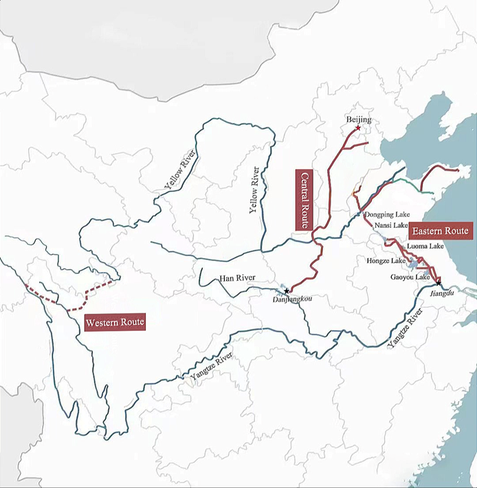 Geographic layout of China’s South-North Water Diversion Project